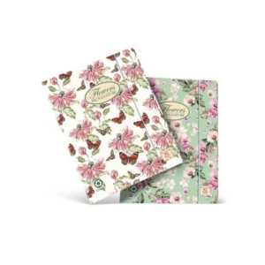 Cartelle a 3 lembi PIGNA Nature Flowers con elastico fantasie assortite (conf.3)-0