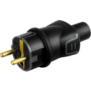 Spina volante 2P+T 16A Bticino in caucciù bimateria Nero S2018GE-0