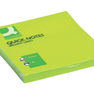 Foglietti riposizionabili Q-Connect 70 g/m² Verde neon 76x76 mm - KF10515 (6 blocchetti da 75 fogli)-0