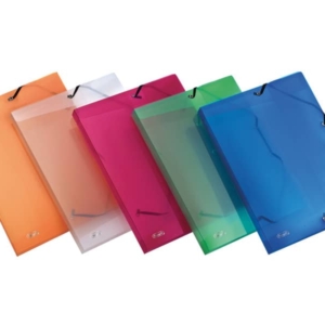Cartellina a 3 lembi con elastico in plastica Blu FAVORIT Lumina 22x30 cm Dorso 2,5 cm - 400116646-0