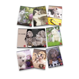 Quaderni a righe con margine A4 Pigna Dolci Cuccioli - rigatura A - 42 pagine - Assortito - 80 g/m² (conf.10)-0