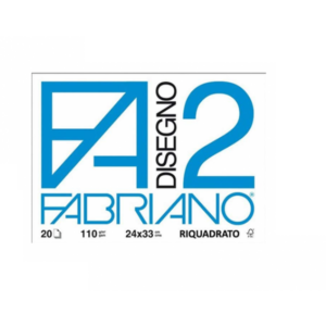 Album da disegno Fabriano F2 - Liscio riquadrato - a punti metallici 110 g/m² 20 24x33 cm-0