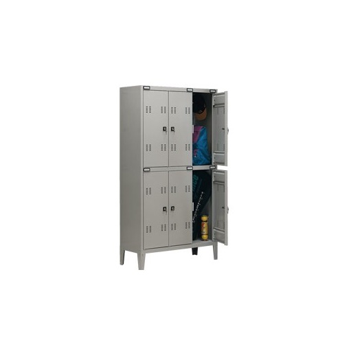 Spogliatoio sovrapposto Tecnical 2 a 6 posti acciaio 7/10 monoblocco - 102x35x180 cm-0 - Loveoffice