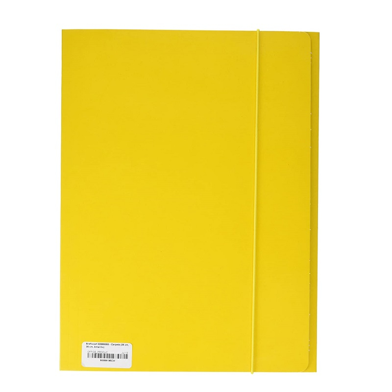 Cartelline con elastico tondo plastificata Brefiocart in presspan 25x35 cm - Giallo - 0208805.GI (conf.10)-0 - Loveoffice
