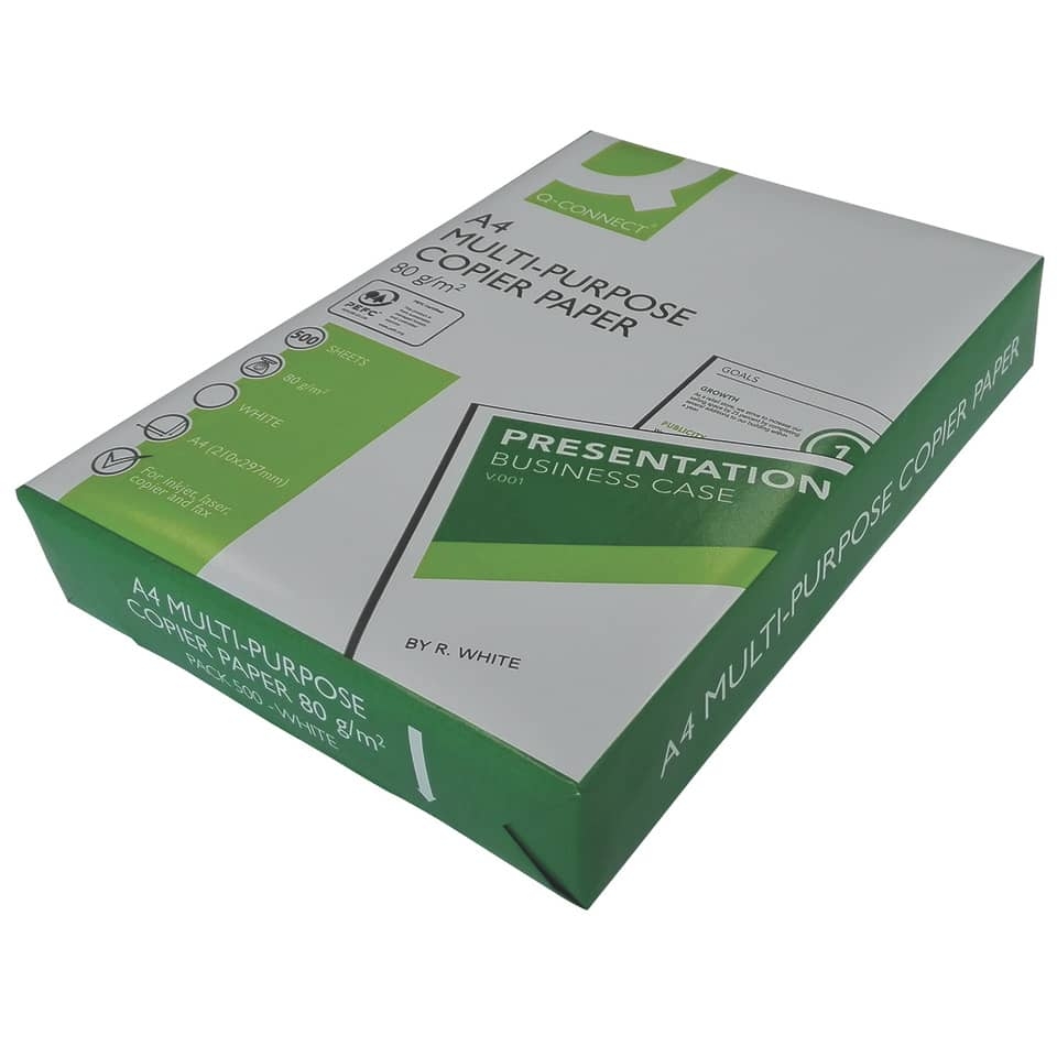 Carta per stampe e copie Q-Connect A4 80 g/m² (5 risme da 500 fogli)-0 - Loveoffice