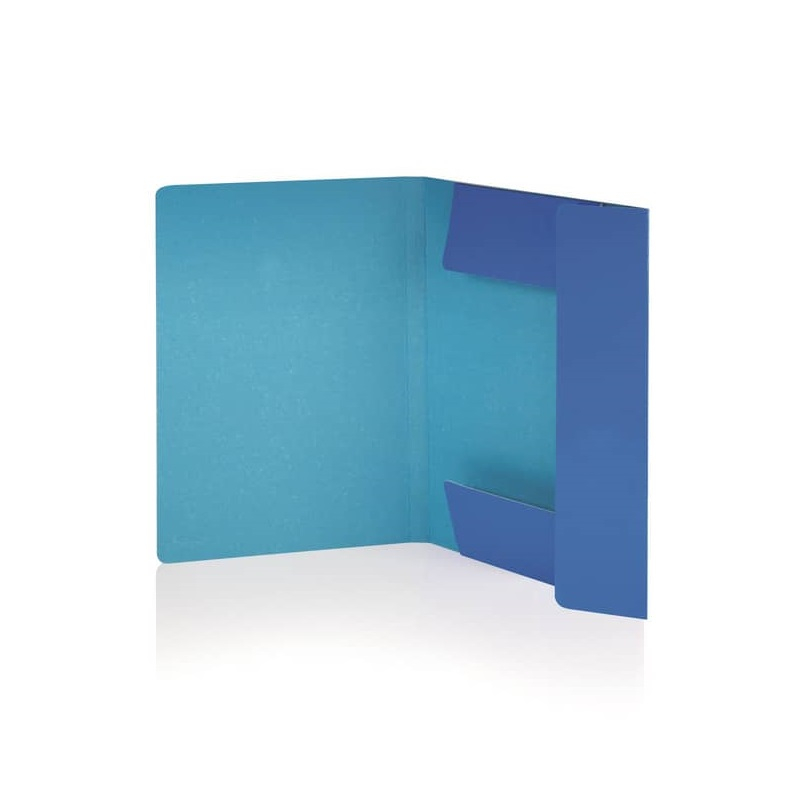 Cartelline con elastico tondo plastificata Brefiocart in presspan 25x35 cm - Blu - 0208805.BL (conf.10)-110777 - Loveoffice
