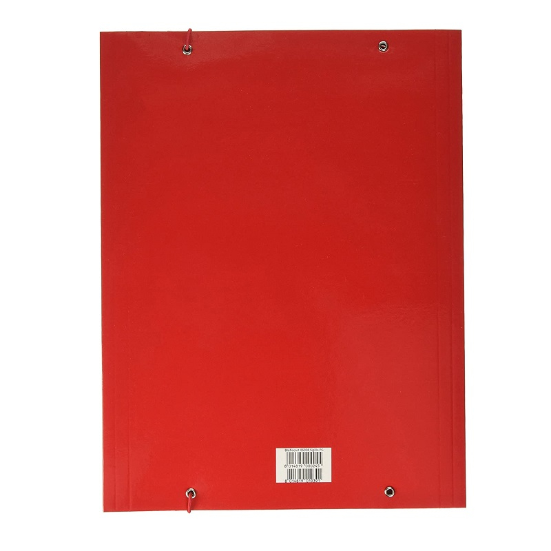 Cartelline con elastico tondo plastificata Brefiocart in presspan 25x35 cm - Rosso (conf.10)-110773 - Loveoffice