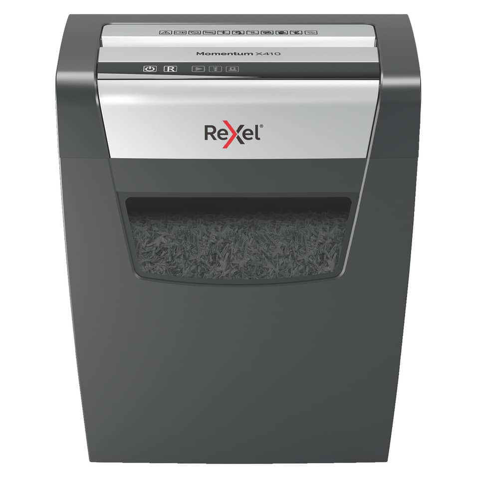 Distruggidocumenti Rexel Momentum X410 - P-4 - taglio a frammenti 4x28 mm - 23 litri-0 - Loveoffice
