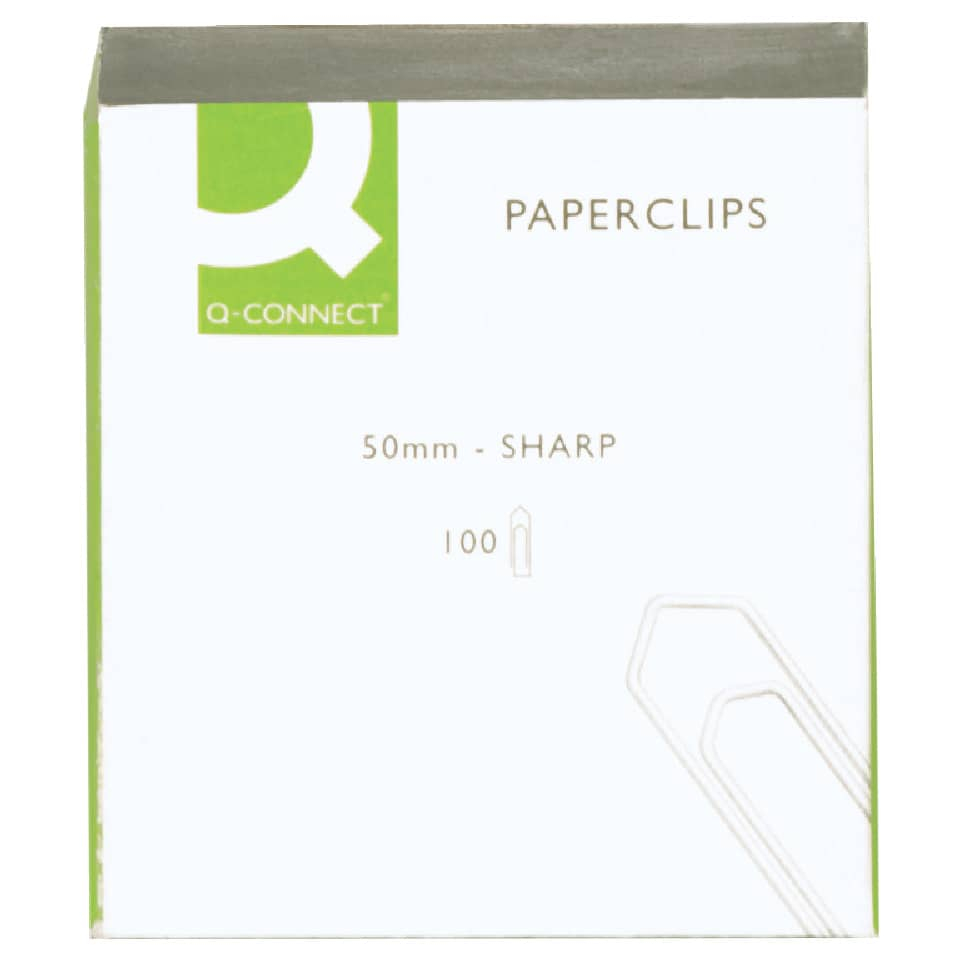 Fermagli Q-Connect filo d'acciaio nichelato 50 mm - KF01677 (conf.100)-0 - Loveoffice