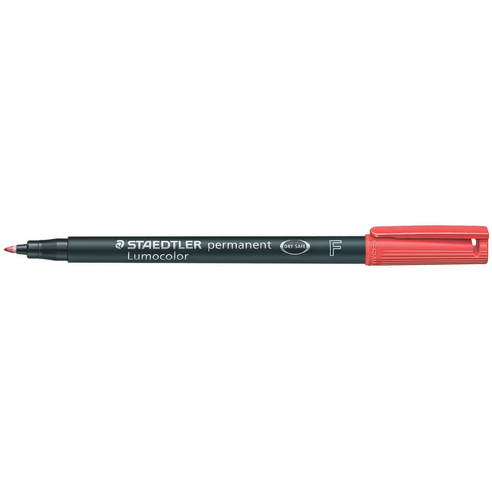 Pennarello indelebile Staedtler Lumocolor® permanent Rosso - F - 0,6 mm - punta sintetica - pen 317-0 - Loveoffice