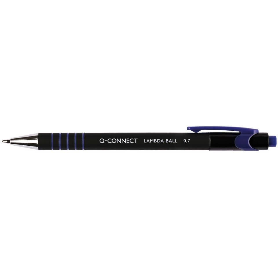 Penne a sfera a scatto Q-Connect Lamda 0,7 mm Blu KF00673 (conf.12)-0 - Loveoffice