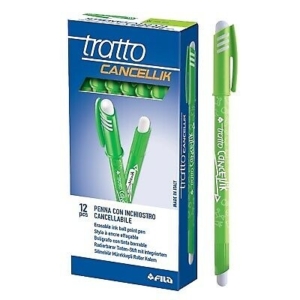 Penne a sfera cancellabile Tratto Cancellik - 1 mm Verde (conf.12)-0
