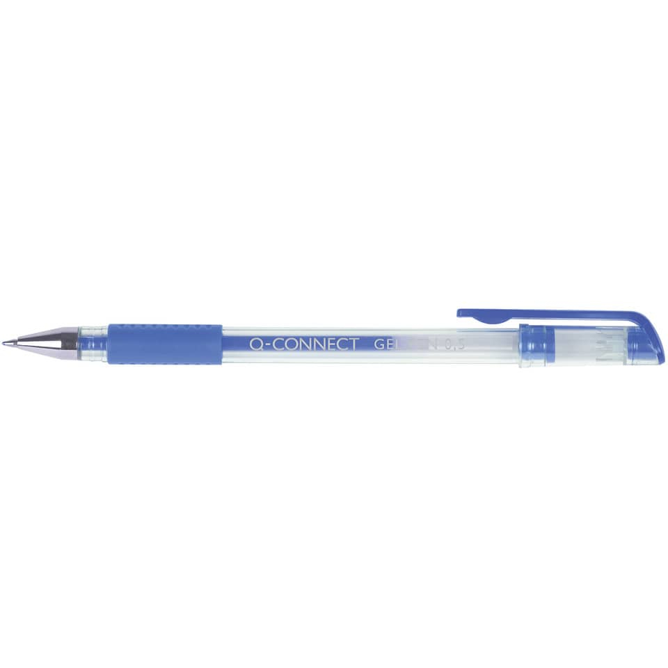 Penne a sfera inchiostro gel Q-Connect con cappuccio - 0,5 mm - Blu (conf.10)-0 - Loveoffice