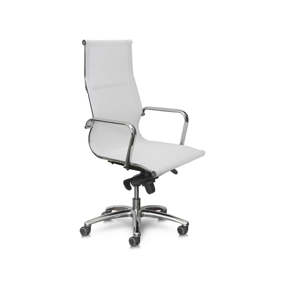 Sedia direzionale con scheinale in rete Unisit Pollux Space - Bianca - PXP/B-0 - Loveoffice