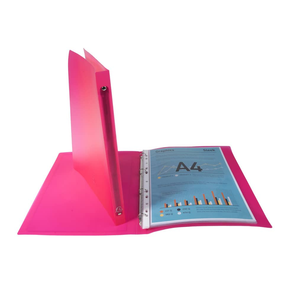 Raccoglitore ad anelli Exacompta LINEA OPACO 4 anelli ø30 mm ppl A4 MAXI 297x242 - Dorso 4 cm - colore assortito-110517 - Loveoffice