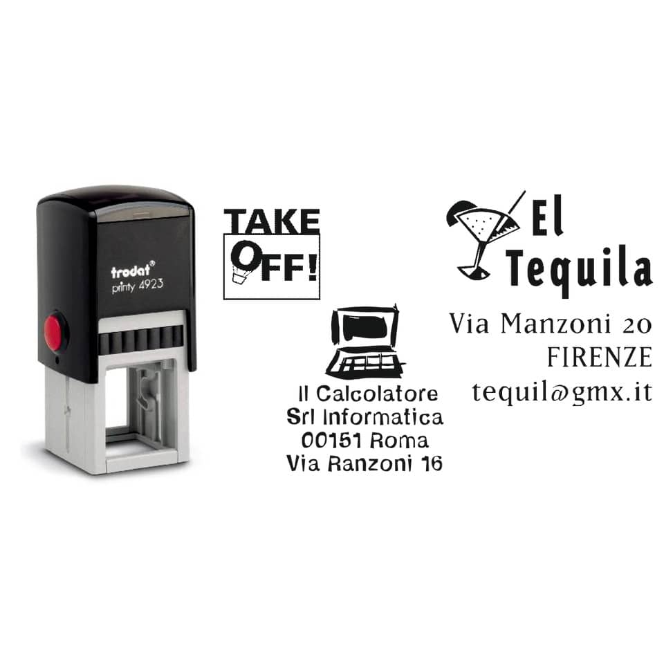 Timbro autoinchiostrante personalizzabile Trodat PRINTY 4923 in plastica 30x30 mm Nero - 69846-0 - Loveoffice