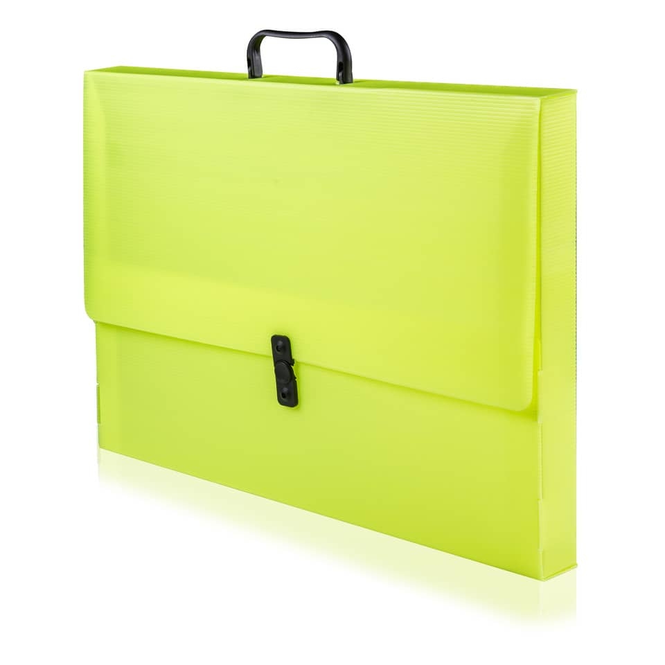 Cartellina polionda con maniglia Brefiocart 27x38 cm Dorso 5 cm colore fluo assortito-104399 - Loveoffice