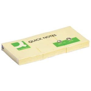 Foglietti riposizionabili Q-Connect 63 g/m² Giallo 38x51 mm - KF10500 (12 blocchetti da 100 fogli)-0