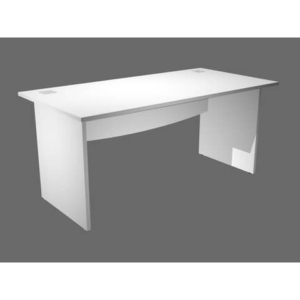 Scrivania con passacavi Bianca 140 cm Artexport Linea Flex - fianchi in melaminico-0