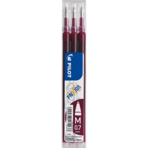 Refill penne a sfera Pilot Frixion Ball e Clicker 0,7 mm Rosso vino - 6852 (Set 3)-0