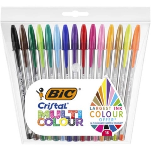 Penne a sfera con cappuccio BIC Cristal Large Multicolour 1,6 mm Assortito - 964899 (conf.15)-0