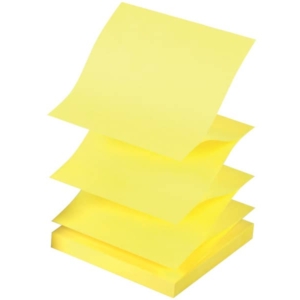 Foglietti riposizionabili a fisarmonica Q-Connect Z-Notes 70 g/m² Giallo neon 76x76 mm KF16575 (6 blocchetti da 100 fogli)-0