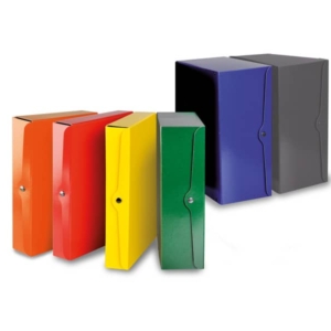 Portaprogetti con bottone Euro-Cart presspan monolucido 25x35 cm Dorso 10 cm Giallo - CP10GI-0