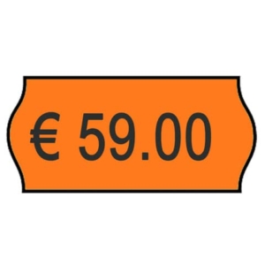 Rotolo da 1000 etichette per prezzatrice Printex sagomate 26x12 mm Arancio perm. - 2612sfp10ar (conf.10 rotoli)-0