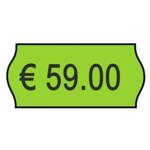 Rotolo da 1000 etichette per prezzatrice Printex sagomate 26x12 mm Verde perm. - 2612sfp10ve (conf.10 rotoli)-0