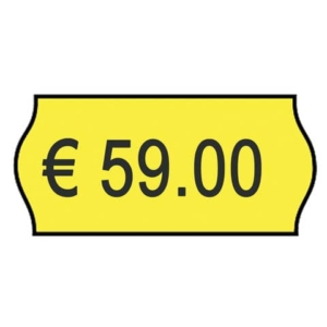 Rotolo da 1000 etichette per prezzatrice Printex sagomate 26x12 mm Giallo remov. - 2612sfr10gi (conf.10 rotoli)-0
