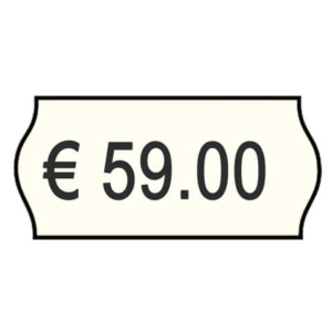 Rotolo da 1000 etichette per prezzatrice Printex sagomate 26x12 mm Bianco removibile - 2612sbr10 (conf.10 rotoli)-0