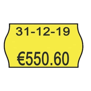 Rotolo da 1000 etichette per prezzatrice Printex sagomate 26x16 mm Giallo fluo removibile - 2616sfr7gi (conf.10 rotoli)-0