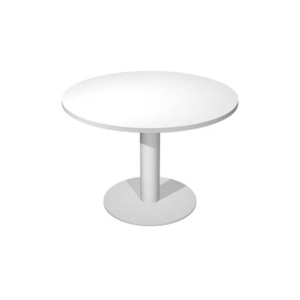 Tavolo riunione con gamba metallo Artexport Flex ø80 cm Bianco/Grigio -0