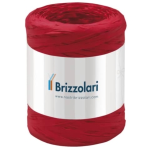 Nastro in rafia sintetica Rosso Brizzolari 5 mm x 200 m 6802.07-0