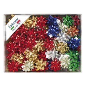 Stelle adesive per pacchi regalo Brizzolari 10 mm ø50 mm Assortito lucido - B.15 (conf.100)-0