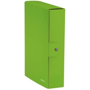 Scatola portaprogetti con bottone Leitz WOW in cartone - Dorso 8 cm - 25x35 cm lime metallizzato 39670054-0