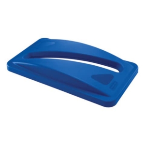 Coperchio per Slim Jim con foro a taglio per la carta Rubbermaid BluE FG270388BLUE-0