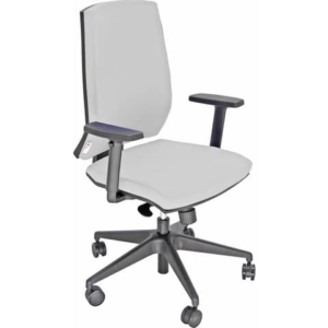 Sedia ufficio girevole Unisit Giulia con base in alluminio - Braccioli opzionali - Rivestimento similpelle Bianco-0