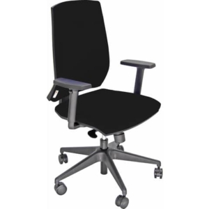 Sedia ufficio girevole Unisit Giulia con base in alluminio - Braccioli opzionali - Rivestimento similpelle Nero-0
