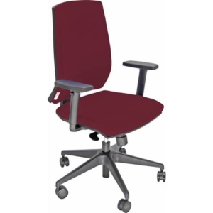 Sedia ufficio girevole Unisit Giulia con base in alluminio - Braccioli opzionali - Rivestimento ignifugo Bordeaux-0