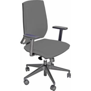 Sedia ufficio girevole Unisit Giulia con base in alluminio - Braccioli opzionali - Rivestimento Eco Grigio scuro-0