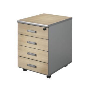Cassettiera 4 cassetti Unisit Spirit con ruote 44x52x63 cm Rovere-0