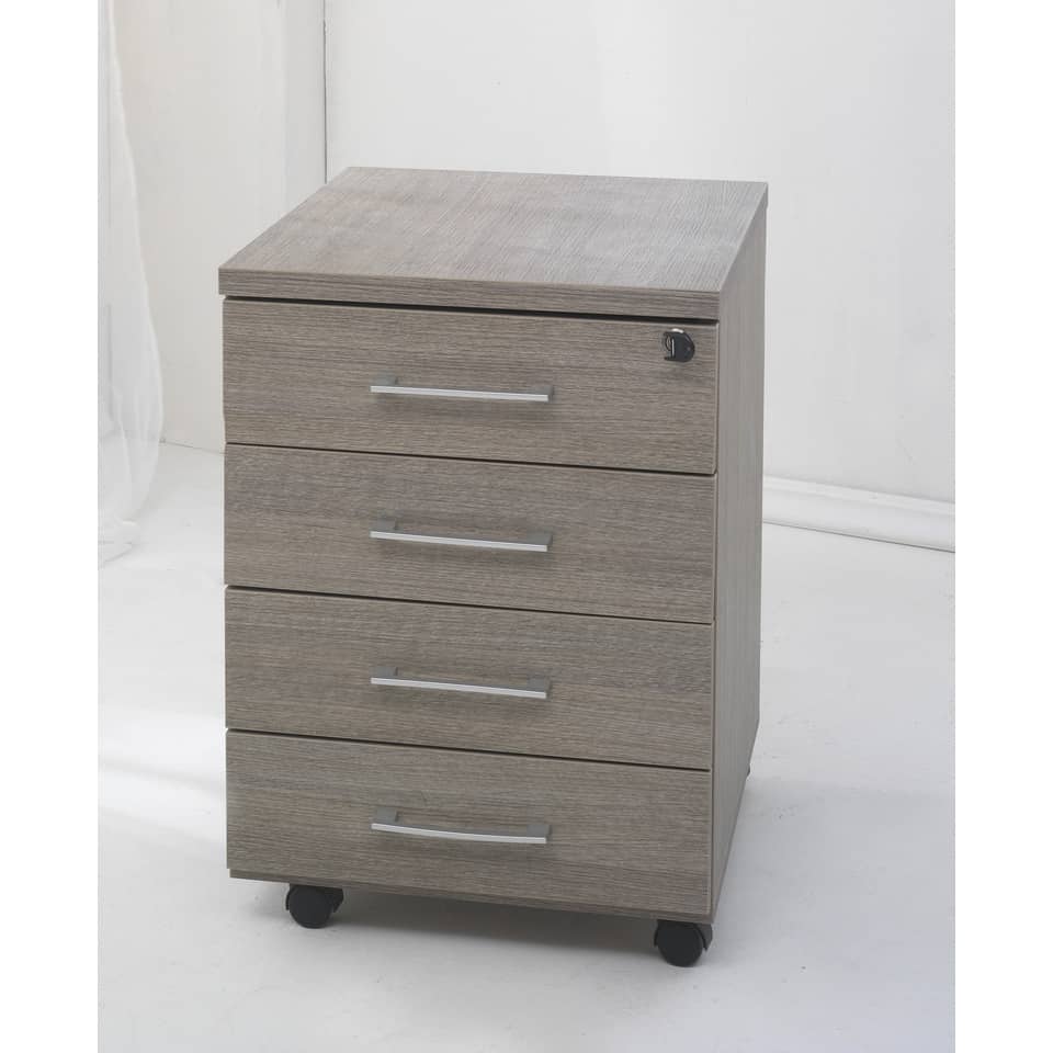 Cassettiera Larix Rovere Grigio Unisit-0 - Loveoffice