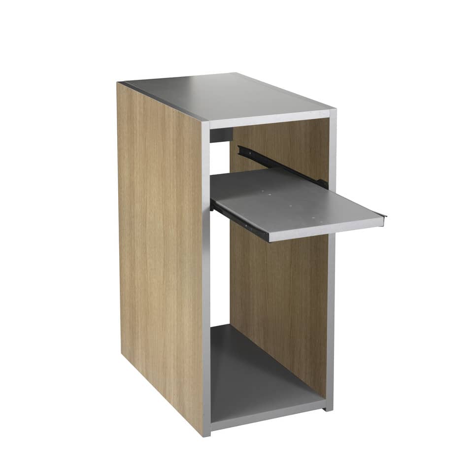 Mobile porta CPU Unisit Spirit 32x51x69 cm Rovere/Argento-0 - Loveoffice