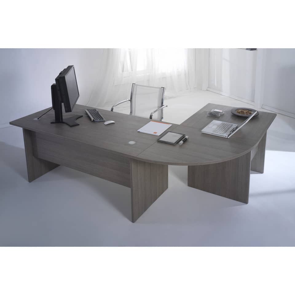 Scrivania Larix Unisit Rovere Grigio - Modulo lineare 180 cm per scrivanie componibili-101373 - Loveoffice