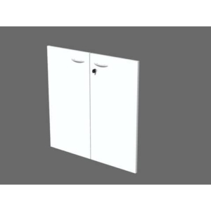 Coppia ante con serratura Artexport in melaminico per mobile basso Presto 80x67 cm Bianco - 60067/M/3-0