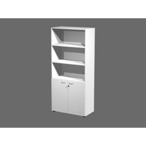 Armadio da ufficio Bianco con ante basse Artexport 2898 in melaminico - 90x45,8x200h - con serratura-0
