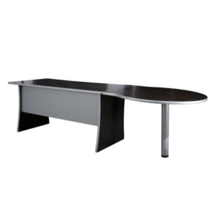 Penisola con gamba metallica Unisit Spirit 100x100x72 cm Wengé per scrivanie componibili-0