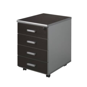 Cassettiera su ruote 4 cassetti Unisit Spirit 44x52x63 cm wengé-0