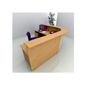Bancone reception angolare Presto Artexport - Noce chiaro - 256x176 cm-0